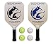 Wolfe Wood Pickleball Paddle Bundle - Premium Set Includes 2 Wood Paddles + 4 Jugs Indoor/Outdoor Balls | Meets USAPA Specifications