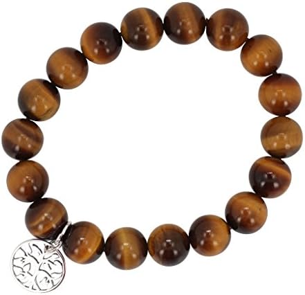 Tree of Life Balancing and Abundance Bracelet - Tiger Eye Energy Bracelet 10mm Round, 7 inch, #6670