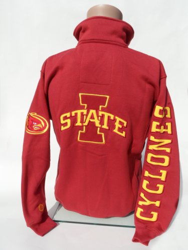 NCAA Iowa State Cyclones Men's Button Collar Sweatshirt, Cardinal Gold