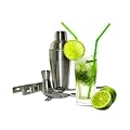 Cocktailset 5-teilig - Mixer Set Cocktail Shaker aus Edelstahl - Sieb Shaker L�ffel Messbecher Zange Cocktail Set