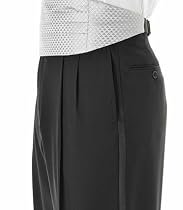 Black Pleated Front Tuxedo Trousers