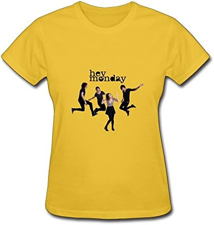 LVHUAN Womens Hey Monday T Shirt Size L Yellow