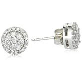 56% Off 10k White Gold Diamond Stud Earrings with Side Diamonds