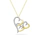 10k Yellow Gold Triple Hearts Diamond Pendant (1/10 cttw, I-J Color, I2-I3 Clarity), 18