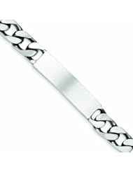Genuine .925 Sterling Silver 7.5Inch Engravable Antiqued Figaro Link Id Bracelet 33.7 Grams 7.5 Inch Length. 100% Satisfaction Guaranteed.