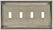 BRAINERD 64774 Beaded Quad Toggle Switch Wall Plate / Switch Plate / Cover, Brushed Satin Pewter