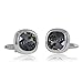 Cuff-Daddy Swarovski Black Diamond Crystal Cufflinkswith Presentation Box