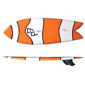 5'4" Clownfish Tri-fin Retro Fish Surfboard