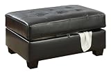 cocktail ottoman in Black Bonded Leather Match