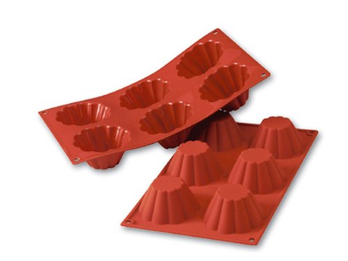 Silicone Bakeware: Brioche 3.7 Oz, 3.11″ Dia x 1.46″ High, 6 Cavities