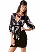 Floral Fusion 3/4 Sleeve V Neck Dress main image