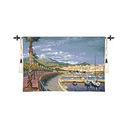 Porto Mer Tapestry Wallhanging Comes With Wall Hanging Rod and Tassels