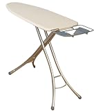 Household Essentials Aluminum 4-Leg Fibertech Mega Top Ironing Board with Natural Cotton Cover