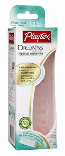 Playtex Drop-ins Original BPA Free Nurser 8 Oz Colors Vary (Pack of 3)