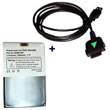 Internal PDA Li-Polymer Rechargeable Battery + USB HOT SYNC & CHARGE Cable for HP iPaq 38xx - 39xx Series PDA for iPaq 3800 / 3835 / 3850 / 3870 / 3875 / 3900 / 3950 / 3955 / 3970 / 3975 PDAs