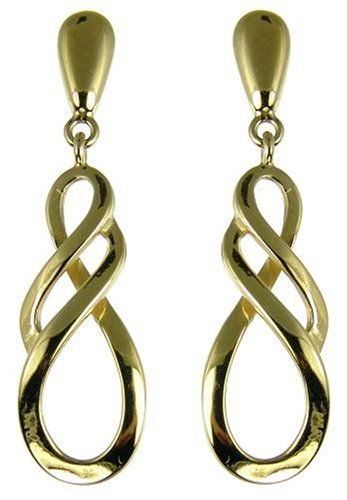 Ladies' Twisted Drop Earrings, 9ct Yellow Gold, Model 9-ER280