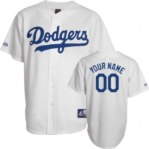 MLB Men's Los Angeles Dodgers Authentic Jersey Personalized (White, 36/Small)