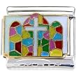 Stained Glass Windows And Cross Italian Charm