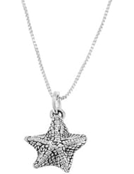 Sterling Silver One Sided Starfish Necklace