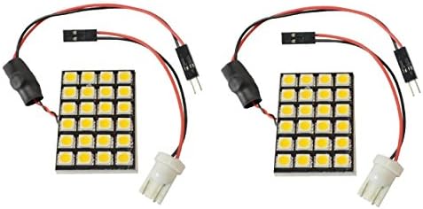 2 X N.R.G 921 906 194 T10 Wedge Base 24 LED Directional Panel Light Bulb 10-30v 12v / 24v 360 Lumens - Warm White