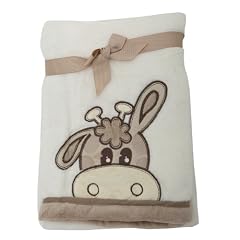 Baby Fleecedecke f�r M�dchen und Jungen mit Giraffenstickerei, Decke f�r Kinderbett