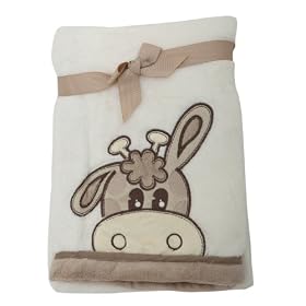 Couverture / literie de landau en polaire unisexe pour b�b�, motif girafe (cadeau id�al)