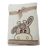 Baby Fleecedecke f�r M�dchen und Jungen mit Giraffenstickerei, Decke f�r Kinderbett
