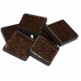 Soft-Glassteine ca. 95 Mosaiksteine Glitter Effekt 15mm Braun