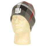 NFL Plaid Fashion Winter Knit Hat Beanie - New York Giants
