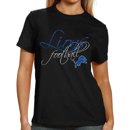 Detroit Lions Ladies Franchise Fit II T-Shirt - Black (Small)
