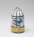 Fine Porcelain Flights of Fancy Collectible - Birdcage Music Box (Tune: Bird Chirping)