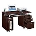 Techni Mobili Complete Computer Workstation with Cabinet and Drawers - Chocolate