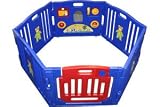 JB Baby Playcenter Kids Playpen 6 Panel Blue
