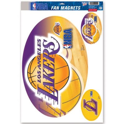 LOS ANGELES LAKERS OFFICIAL LOGO CAR MAGNET SET