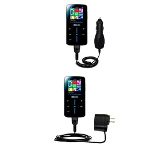 Car and Wall Charger Essential Kit for the Philips GoGear SA9324/00 - uses Gomadic TipExchange Technology