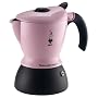 Bialetti 2-Cup Mukka Express Stovetop Cappuccino Maker- Pink
