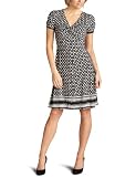 donna morgan Women's Short Sleeve Geomtetic Print Matte Jersey Dress W/Border Print Detail