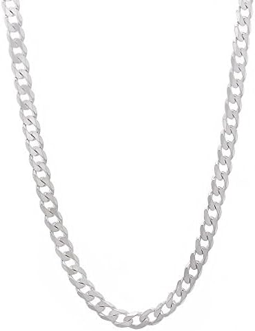 Happy Gogou Men's Jewelry 4mm 925 Sterling Silver Cuban Link Curb Chain Necklace