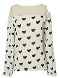 Ninimour Neu Damens Sweet Wild Crochet Lace Stitching Loose Short Sleeve Mode T-shirt Hemd (m, CS4163)