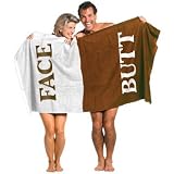 NEW Butt and Face Embroidered Lettering Color Coded Comedic Body Towel