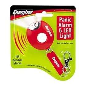Energizer Handsfree Panic Alarm LED Flashlight, One A23 Alkaline Battery, Red (PA1A231CS)