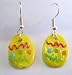 Fused Glass Yellow Easter Egg Dangle Earrings