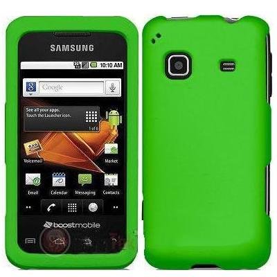 Neon Green Rubberized Hard Phone Cover Case for Samsung Galaxy Prevail M820 Snap on Protectors