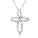 1/2ctw Round Brilliant Diamond Cross Pendant in 14k White Gold (GH/I1-I2)