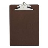 SPR00895 Hardboard Clipboard, Nickel-Plated Clip, 9x12-1/2, Brown