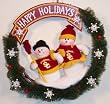 Southern California USC Trojans 22" Snowman Christmas Wreath - NCAA College Athletics