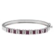 14K White Gold Ruby and Diamond Bangle Bracelet