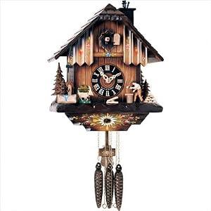 Musical Cuckoo Clock with Man Chops Wood Chimney Sweep Pop Out Design