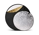 NEEWERฎ 22" 60CM Portable 5 in 1 Translucent, Silver, Gold, White, and Black Collapsible Round Multi Disc Light Reflector...
