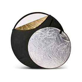 22" 60CM Portable 5 in 1 Translucent, Silver, Gold, White, and Black Collapsible Round Multi Disc Light Reflector for Studio or any Photography Situation!